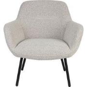 Housecraft Living Dude Loungestoel/ Fauteuil Bouclé stof Beige/ Wit