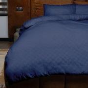 Zydante® Dekbedovertrek Emboss Squares 140x220 cm - Donkerblauw - met ...