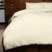 Zydante® Dekbedovertrek Emboss Squares 200x220 cm - Champagne - met 2 ...