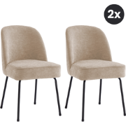 2x Vero Eetkamerstoel Velvet - Beige