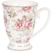 Clayre & Eef Mok 300 ml Beige Roze Porselein Bloemen