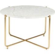 Housecraft Living Timpa Salontafel Marmer Rond 70x70 cm Wit/ Goud