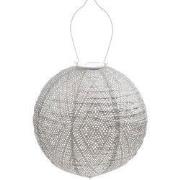 Solar lampion rond ikat 30 cm licht taupe