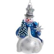 Orn glas sneeuwman l11cm