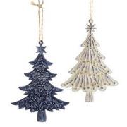 5.4 inch Plastic Holly Tree Orn 2/Asstd. 13,462x9,398x0,508 cm kerstor...