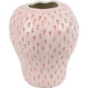 Bloempot Strawberry aardewerk ro 22.6x22.6x27 cm roze 1 stuk