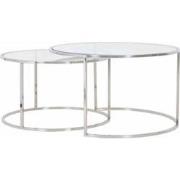 Light & Living - Salontafel DUARTE - Ø75x44cm - Zilver - Set van 2