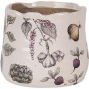 Clayre & Eef Bloempot Ø 11x10 cm Beige Keramiek Groenten