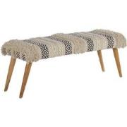 WOMO designbank zwart/wit, 123x48x40 cm, stoffen bekleding met metalen...