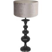 Anne Lighting - tafellamp - Lyons - zwart - metaal stof - Ø 40cm - E27...