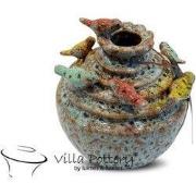 Villa Pottery  Licht Blauwe vogel vaas Grenada - H16
