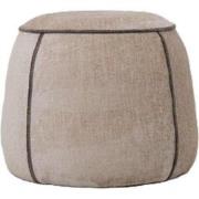 PTMD Poef Napoli - 50x50x40 cm - Textiel - Beige