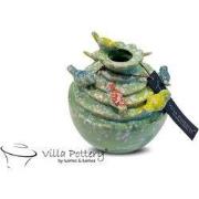 Villa Pottery  Licht Groene vogel vaas Grenada - D12xH14
