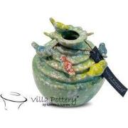 Villa Pottery  Licht Groene vogel vaas Grenada - D14xH16