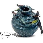 Villa Pottery  Donker Blauwe vogel vaas Grenada - H16