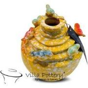 Villa Pottery  Gele vogel vaas Grenada - H16