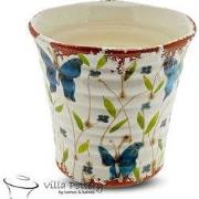 Villa Pottery   Blauwe Babette Butterfly Pot Vaas - 18