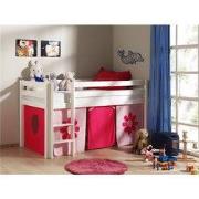 LUCEVI - Pino Halfhoogslaper + Ladder + Set van Pink Flower Gordijntje...