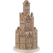 J-Line - Peperkoek Huis Led Mix Resine - 20x20.5x37cm