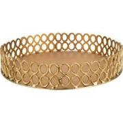 J-Line - Plateau Rond Ringen Aluminium Goud - 49x49x10cm