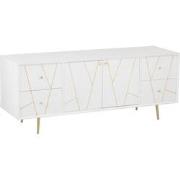 J-Line - Dressoir Lijnen 4 Lades 2 Deuren Hout/metaal Wit/goud - 150x4...