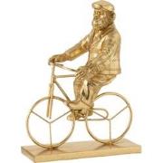 J-Line - Aap Fiets Poly Goud Small - 20x12.5x27.5cm