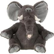 J-Line - Elephant Plush Polyester Grey Large - 38x36x40cm