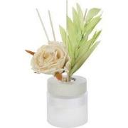 J-Line - Geurolie+bloem Glas Geel - 11.5x8.5x27cm