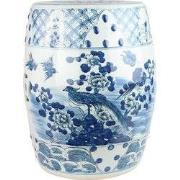 Fine Asianliving Keramische Kruk Blauw Wit Phoenix Handgeschilderd