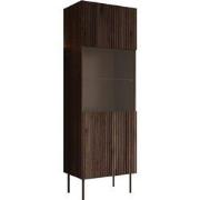 Meubella Vitrinekast Tartagal - Donkerbruin eiken - 60 cm