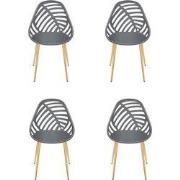 Home Deco Factory Almeria 4 stuks Comfortabele tuinstoelen - Grijs