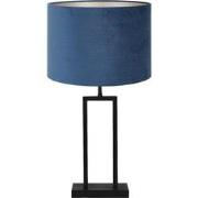 Tafellamp Shiva/Velours - Zwart/Blauw - Ø30x62cm