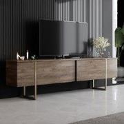 TV Meubel Luxe Walnoot Goud Melamine 180x50x30 cm