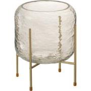 J-Line - Vaas Rond Op Voet Glas Transparant Small - 19x19x22.5cm