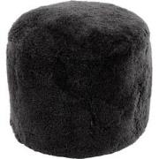 J-Line - Poef Rond Schapenvel Donker Grijs - 57x57x47cm