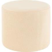 J-Line - Poef Ribfluweel Crème - 43x43x35cm