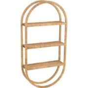 J-Line - Muurrek Ovaal 3planken Plooibaar Rotan Naturel - 56x19.5x110c...