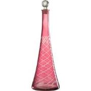 J-Line - Karaf Hals Glas Rood - 14x14x42cm