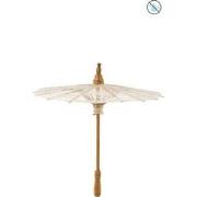 J-Line - Parasol Motiefs Kant/hout Wit - 44x44x54cm