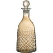 J-Line - Karaf Geruit Tak Glas Rook - 10.5x10.5x28cm
