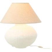 J-Line - Lamp Pot + Kap Papier Mache Wit - 35x45x52cm