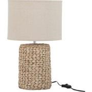 J-Line - Lampvoet+kap Dik Vlecht Beton/katoen Naturel S - 28x28x47cm