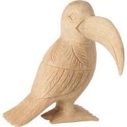 J-Line - Toekan Albasia Hout Naturel Small - 19x16x22cm