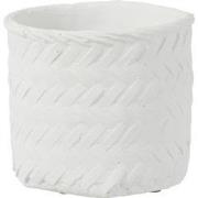 J-Line - Bloempot Immitatie Gewoven Cement Wit Large - 25x25x23cm