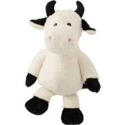 J-Line - Koe Pluche Ecru/zwart Extra Large - 34x21x48cm