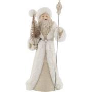 J-Line - Kerstman Deco Poly Wit/champagne - 20x26x57.5cm