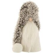 J-Line - Kerstman Winter Poly/textiel Grijs Small - 22x22x42cm