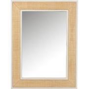 J-Line - Spiegel Molly Exotiek Hout/rotan Wit Medium - 90.5x3x120.5cm