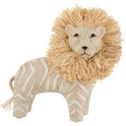 J-Line - Leeuw Poly/raffia Wit/naturel Large - 24x15x21cm