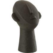 J-Line - Figure Gezicht Poly Zwart - 21.5x21x34.5cm